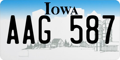 IA license plate AAG587