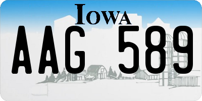 IA license plate AAG589