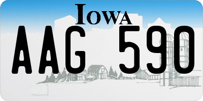 IA license plate AAG590