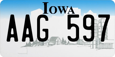 IA license plate AAG597