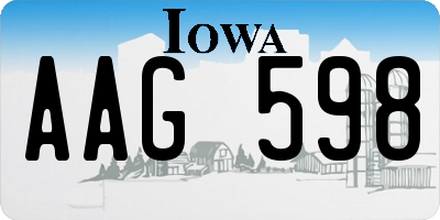 IA license plate AAG598