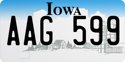 IA license plate AAG599