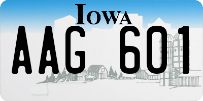 IA license plate AAG601