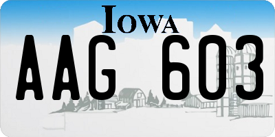 IA license plate AAG603