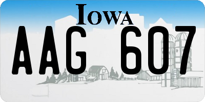 IA license plate AAG607