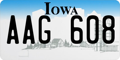 IA license plate AAG608