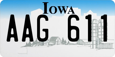 IA license plate AAG611