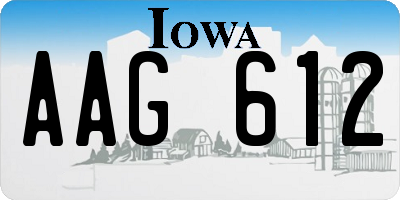 IA license plate AAG612