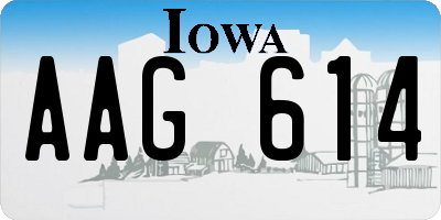 IA license plate AAG614