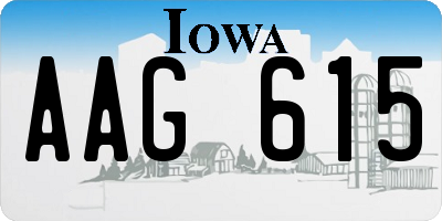 IA license plate AAG615