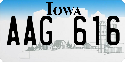 IA license plate AAG616