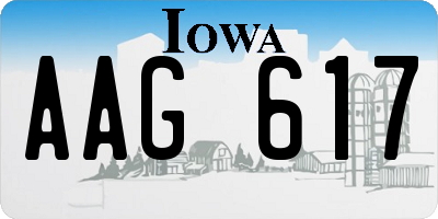 IA license plate AAG617