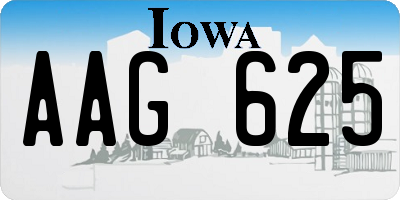 IA license plate AAG625