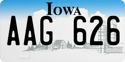 IA license plate AAG626