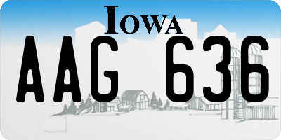 IA license plate AAG636