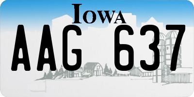 IA license plate AAG637