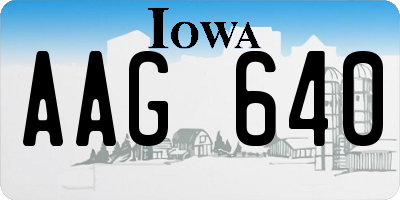 IA license plate AAG640