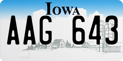 IA license plate AAG643