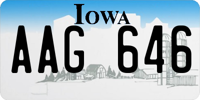 IA license plate AAG646