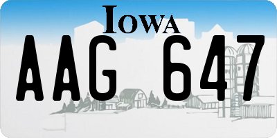 IA license plate AAG647