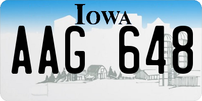 IA license plate AAG648