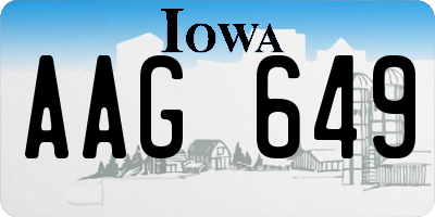 IA license plate AAG649