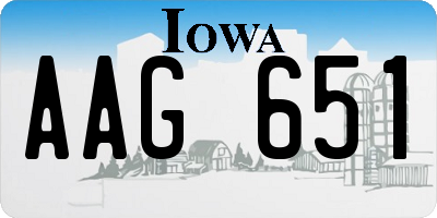 IA license plate AAG651