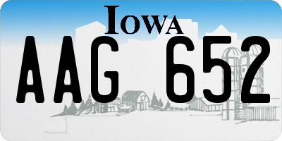 IA license plate AAG652