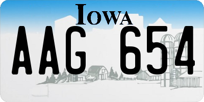 IA license plate AAG654