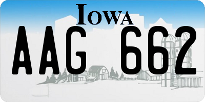 IA license plate AAG662