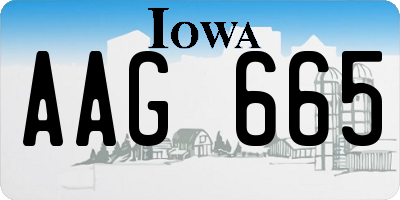 IA license plate AAG665