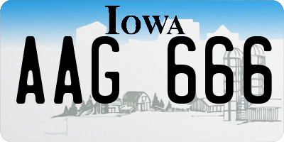 IA license plate AAG666