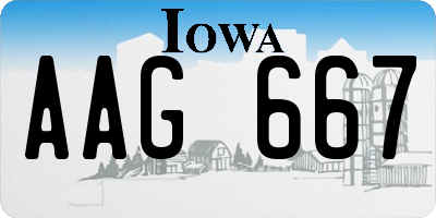 IA license plate AAG667