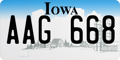 IA license plate AAG668