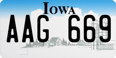 IA license plate AAG669