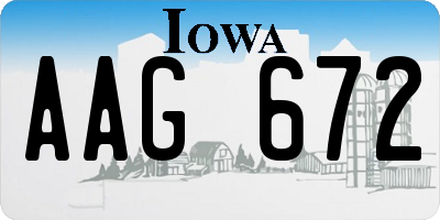 IA license plate AAG672