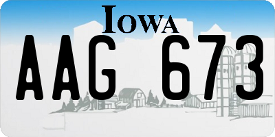 IA license plate AAG673