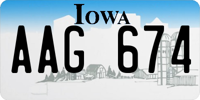 IA license plate AAG674