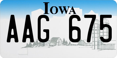 IA license plate AAG675