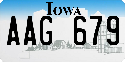 IA license plate AAG679