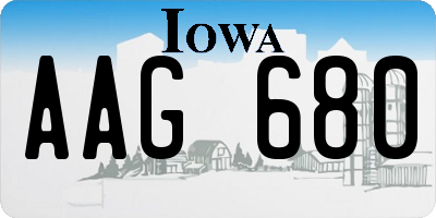 IA license plate AAG680