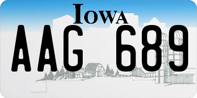 IA license plate AAG689