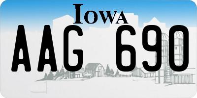 IA license plate AAG690