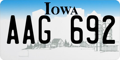 IA license plate AAG692