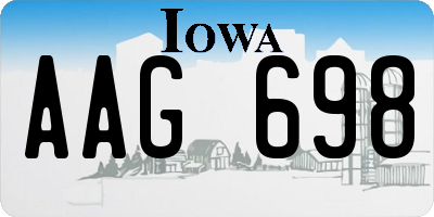 IA license plate AAG698