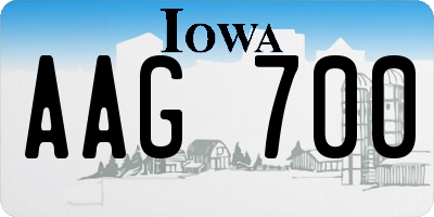 IA license plate AAG700