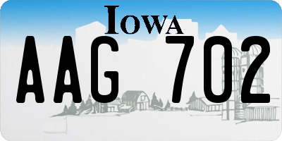 IA license plate AAG702