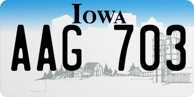 IA license plate AAG703