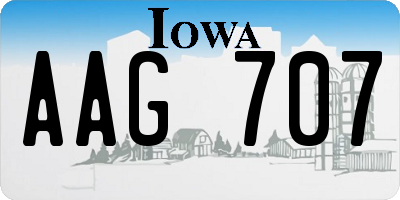 IA license plate AAG707