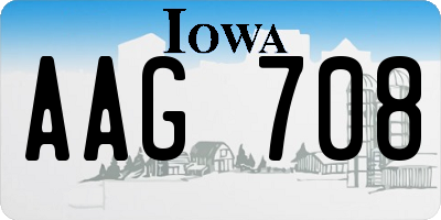 IA license plate AAG708